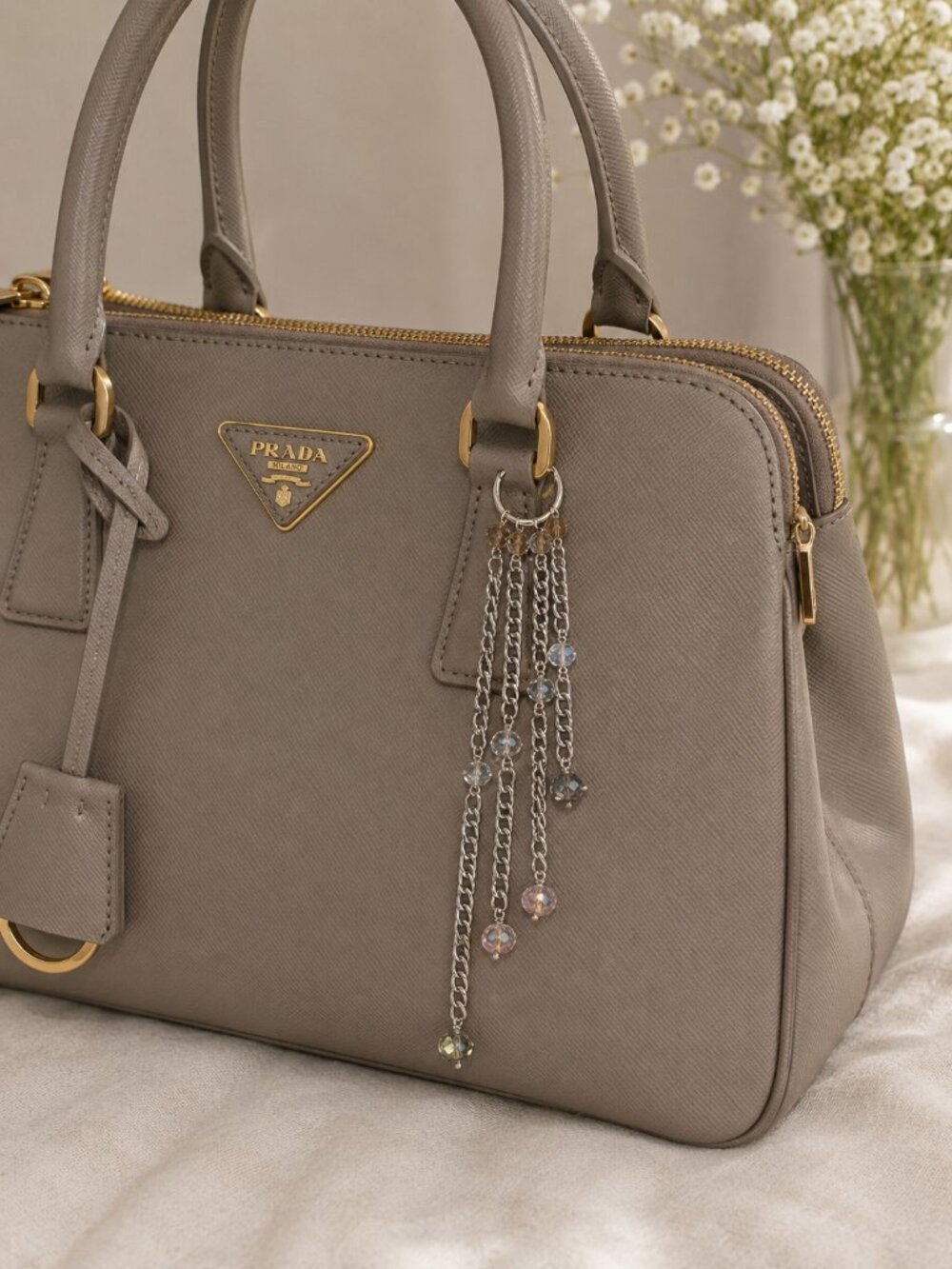 Crystal Chain Bag Charm